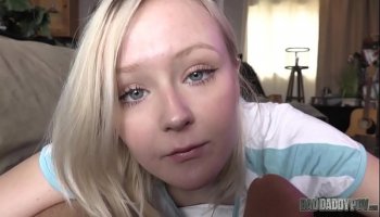 PETITE BLONDE TEEN GETS FUCKED BY HER FATHER Featuring Natalia Queen